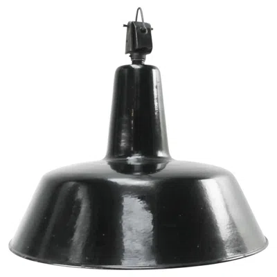 Pre-owned Philips Dutch Black Enamel Vintage Industrial Factory Pendant Light By