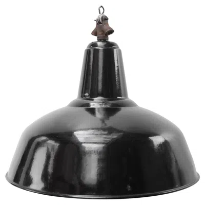 Pre-owned Philips Dutch Black Enamel Vintage Industrial Factory Pendant Lights By