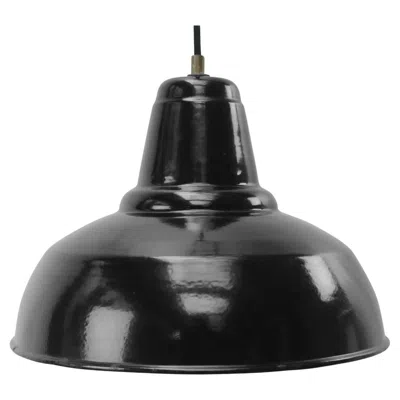 Pre-owned Philips Dutch Black Enamel Vintage Industrial Factory Pendant Lights By