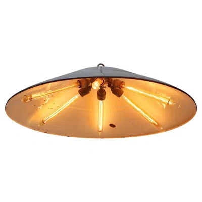 Pre-owned Philips Dutch Extra Large Gray Enamel Vintage Industrial Pendant Lights By