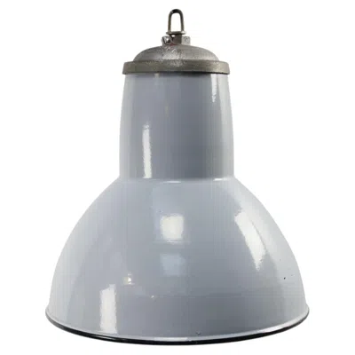 Pre-owned Philips Dutch Gray Enamel Vintage Industrial Pendant Lights By