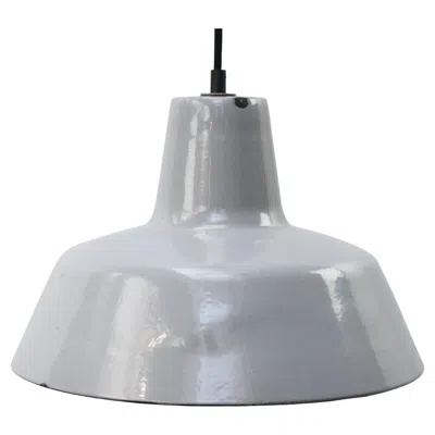 Pre-owned Philips Gray Enamel Vintage Dutch Industrial Hanging Lamp By