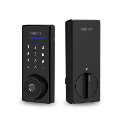 Philips Home Access 1000 Series Single Cylinder Electronic Deadbolt With Lighted Keypad Touchscreen, Fingerp In Matte Black