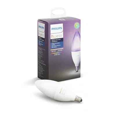 Philips Hue  B39  E12 (candelabra)  Led Smart Bulb  White And Color Ambiance  40 Watt Equivalence