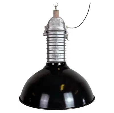 Pre-owned Philips Large Industrial Black Enamel Factory Pendant Lamp From , 1960s