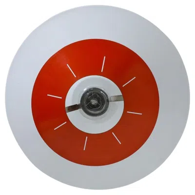 Pre-owned Philips Louis Kalff Vibrant Red And White Enameled Metal Ceiling Rondelle For