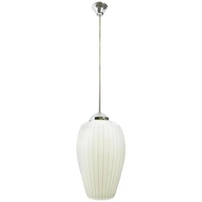 Pre-owned Philips Mid-century Modern Opaline Glass Pendant Lamp, Chrome Base, 1965 In Sand