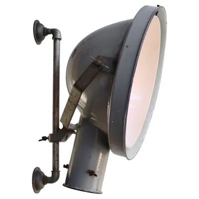 Pre-owned Philips Vintage  Dutch Wall Light, Iron & Enamel, Adjustable Height In Black