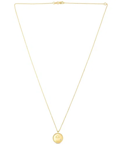 Phillip Gavriel 14k & Silver 0.04 Ct. Tw. Diamond Zodiac Necklace In Gold