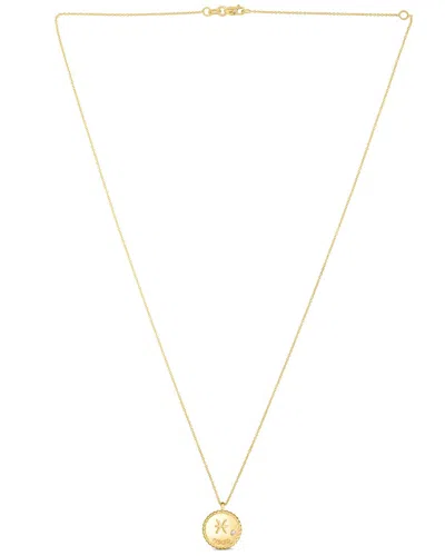 Phillip Gavriel 14k & Silver 0.04 Ct. Tw. Diamond Zodiac Necklace In Gold