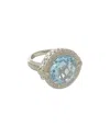 Phillip Gavriel 18k & Silver 11.22 Ct. Tw. Diamond & Blue Topaz Cocktail Ring