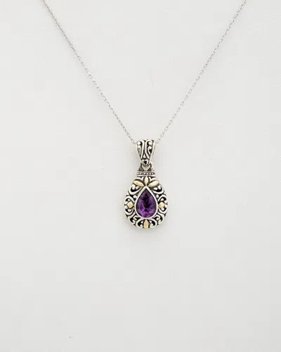 PHILLIP GAVRIEL PHILLIP GAVRIEL 18K & SILVER AMETHYST NECKLACE