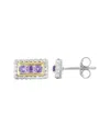 Phillip Gavriel 18k & Silver Amethyst Studs