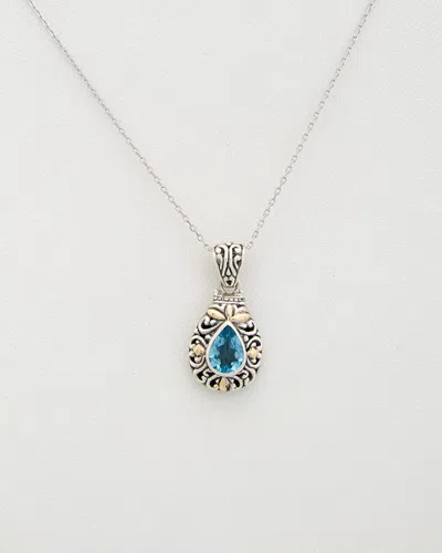 PHILLIP GAVRIEL PHILLIP GAVRIEL 18K & SILVER BLUE TOPAZ NECKLACE