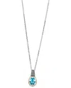 Phillip Gavriel 18k & Silver Blue Topaz Pendant Necklace