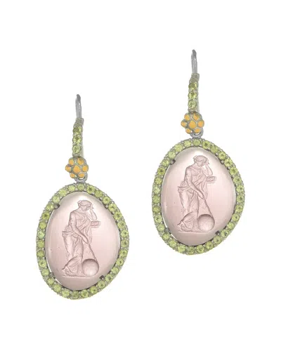 PHILLIP GAVRIEL PHILLIP GAVRIEL 18K & SILVER PERIDOT VENETIAN GLASS DROP EARRINGS