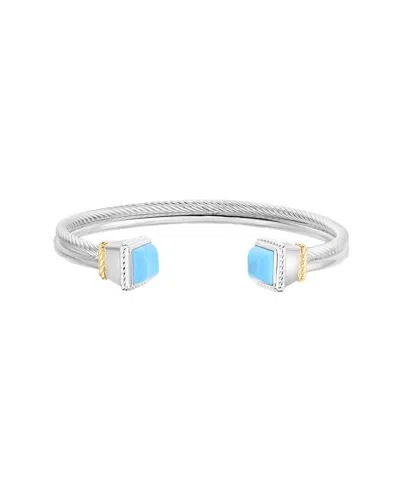 Phillip Gavriel 18k & Silver Turquoise Bangle Bracelet