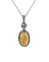 Phillip Gavriel Byzantine 18k & Silver Hammered Oval Necklace