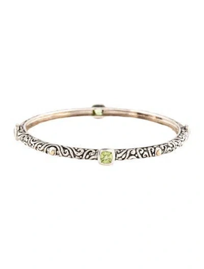Pre-owned Phillip Gavriel Peridot Station Bracelet, 8" In Multicolor