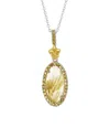 Phillip Gavriel Rock Candy 18k & Silver Rutilated Quartz Slice Necklace