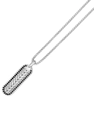 Phillip Gavriel Silver 0.45 Ct. Tw. Black Spinel Necklace In Metallic