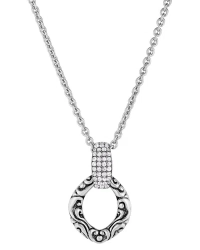 Phillip Gavriel Silver 0.72 Ct. Tw. White Sapphire Byzantine Necklace