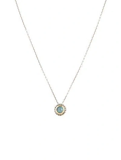 Pre-owned Phillip Gavriel Topaz Pendant Necklace, 18.5" In Multi