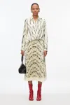 3.1 Phillip Lim Abstract Wood Grain Crossover Draped Blouse In Ivory Multi