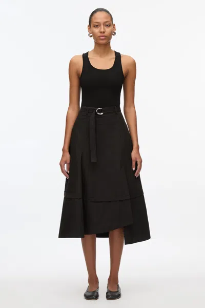3.1 Phillip Lim Belted Flare Skirt In Black