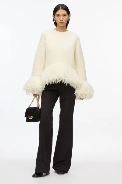 3.1 Phillip Lim Boucle Fringe Knit Crewneck In White