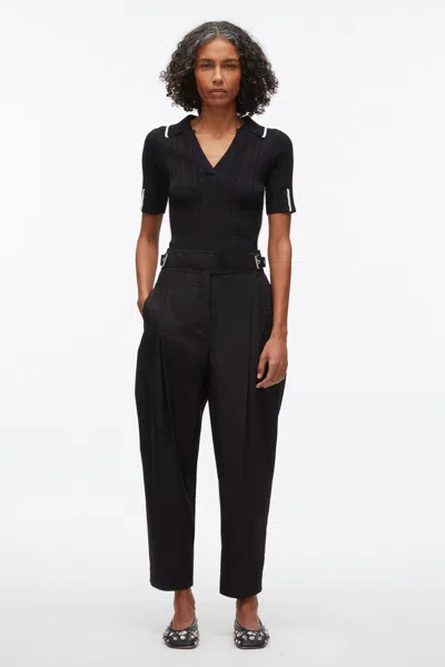 3.1 Phillip Lim Buckle Waistband Trouser In Black
