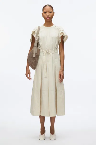 3.1 Phillip Lim Cascade Petal Sleeve Shirt Dress In Stone