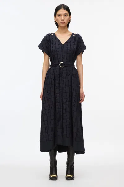3.1 Phillip Lim Check Fil Coupe Tulip Dress In Blue