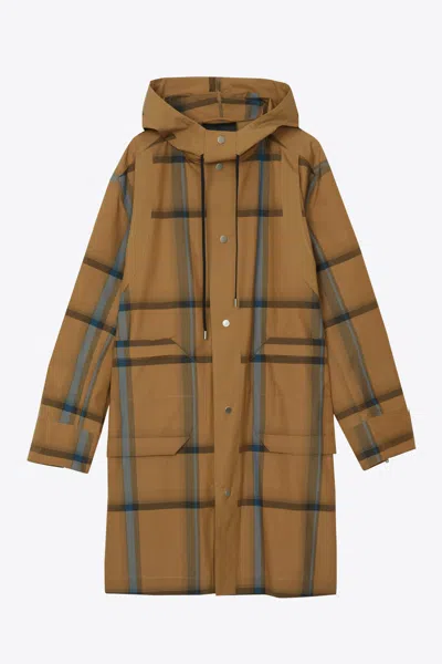 3.1 Phillip Lim Check Hooded Parka In Cedar Multi