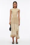 3.1 Phillip Lim Compact Rib Dress With Chiffon Skirt In Black