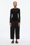 3.1 Phillip Lim Compact Rib Long Sleeve Tee In Black