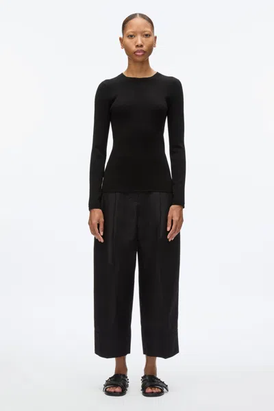3.1 Phillip Lim Compact Rib Long Sleeve Tee In Black