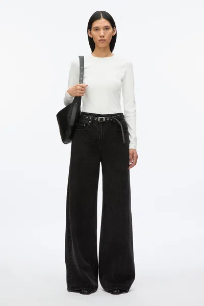 3.1 Phillip Lim Compact Rib Long Sleeve Tee In Ivory