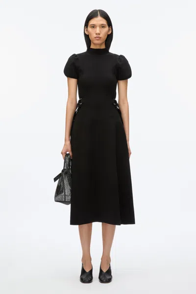 3.1 Phillip Lim Compact Rib Tulip Dress In Black
