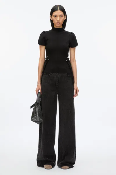 3.1 Phillip Lim Compact Rib Tulip Top In Ivory