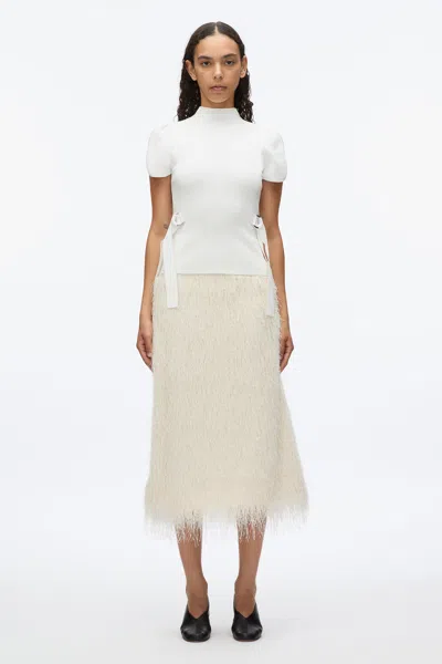 3.1 Phillip Lim Compact Rib Tulip Top In Ivory