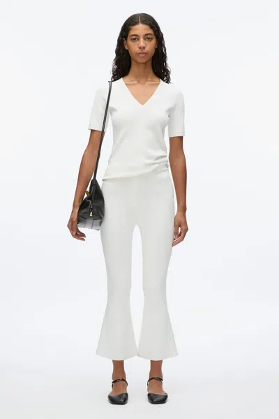 3.1 Phillip Lim Compact Rib V-neck Tee In Ivory