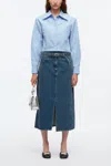 3.1 Phillip Lim Cropped Shirt With Shoulder Pads In Oxford Blue