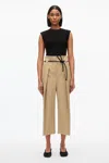 3.1 Phillip Lim Cropped Wide Leg Origami Trousers In Khaki