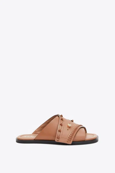 3.1 PHILLIP LIM CROSSOVER SLIDE SANDAL WITH LEATHER CRAFT