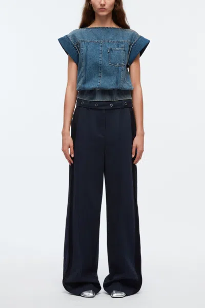 3.1 Phillip Lim Deconstructed Denim Top In Blue