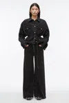 3.1 Phillip Lim Denim Boxy Jacket In Washed Blk