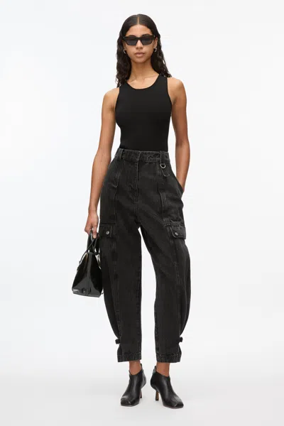 3.1 Phillip Lim Denim Cargo Jean In Washed Blk