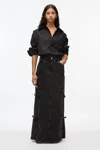 3.1 Phillip Lim Denim Cargo Maxi Skirt In Washed Blk