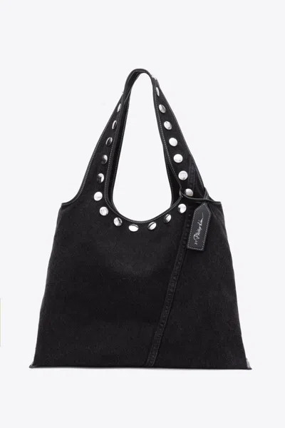 3.1 PHILLIP LIM DENIM MARKET TOTE WITH STUDS